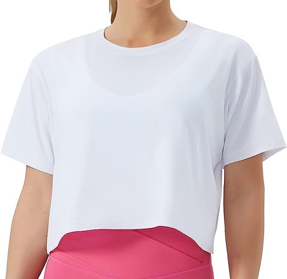 Women's Workout Cropped Loose Yoga Running T-Shirt