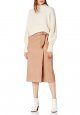 Women's Vegan Leather Wrap Front Midi Skirt