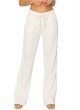 Women's Casual Linen Pants - 32" Inseam Oceanside Drawstring Smocked Waist Lounge